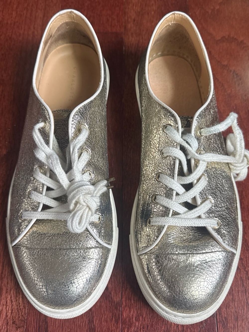 Charlotte Olympia Metallic gold Lace-Up Sneakers